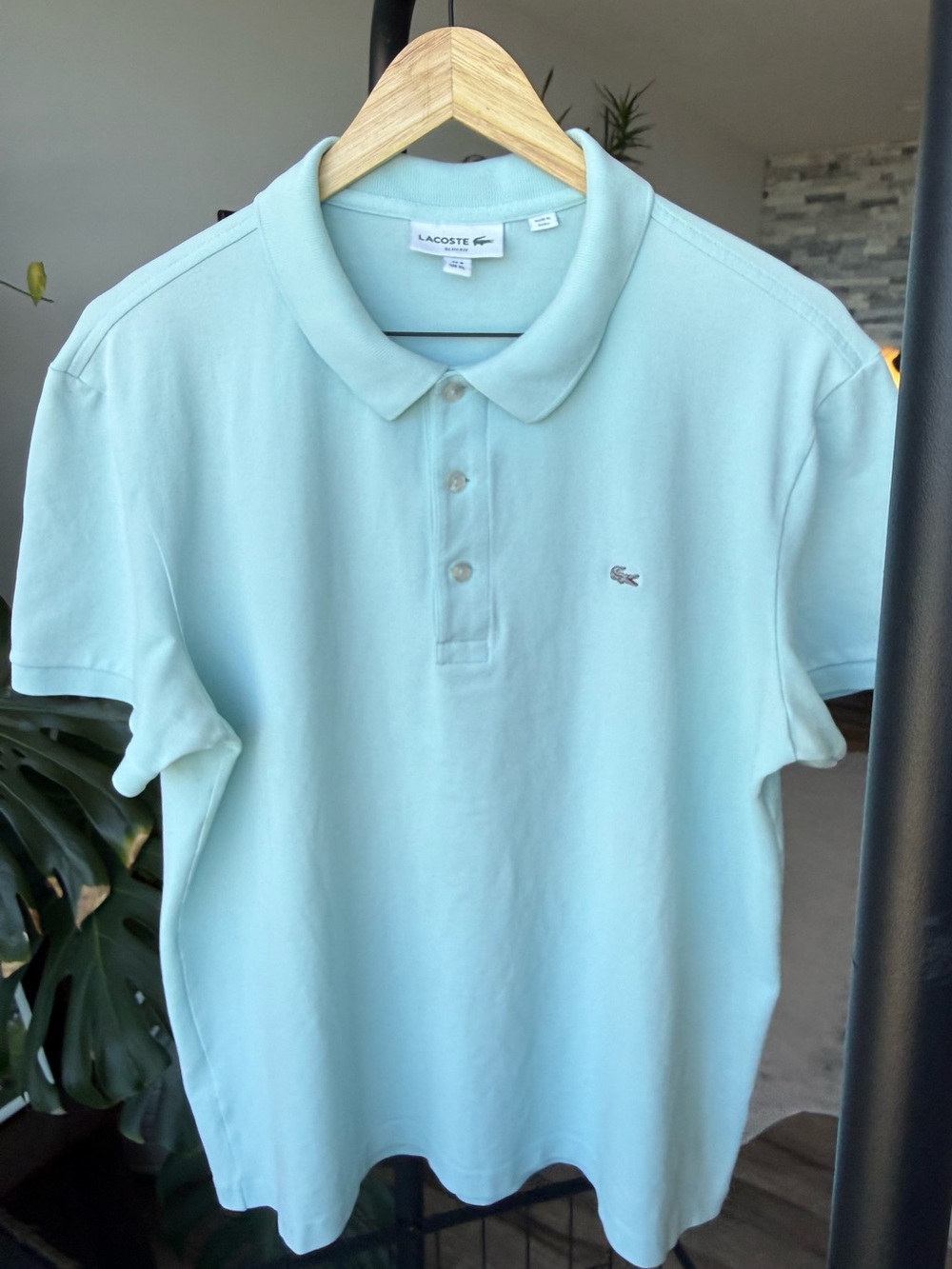 Lacoste Slim Fit Stretch Piqué Cotton Polo Men's Sinople Blue XL